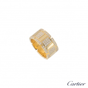 Cartier Yellow Gold Diamond Tank Francaise Ring